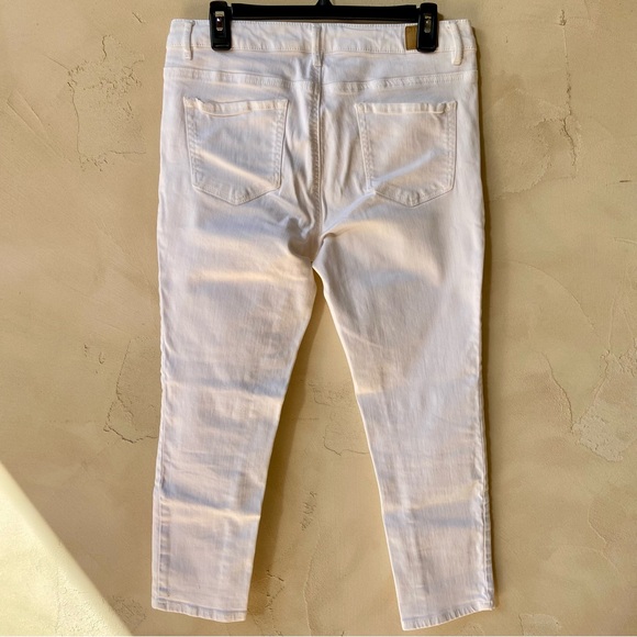 ROEBUCK & CO. 1893 White Denim Jegging Crop Jeans Stretch 5 Pocket Size 12 - Picture 5 of 13